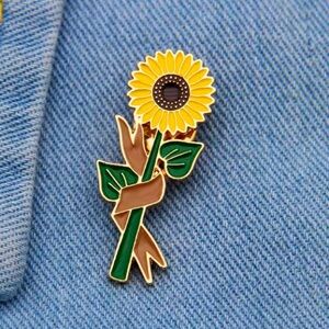 Sunflower Enamel Pin | Floral Aesthetic Lapel Brooch